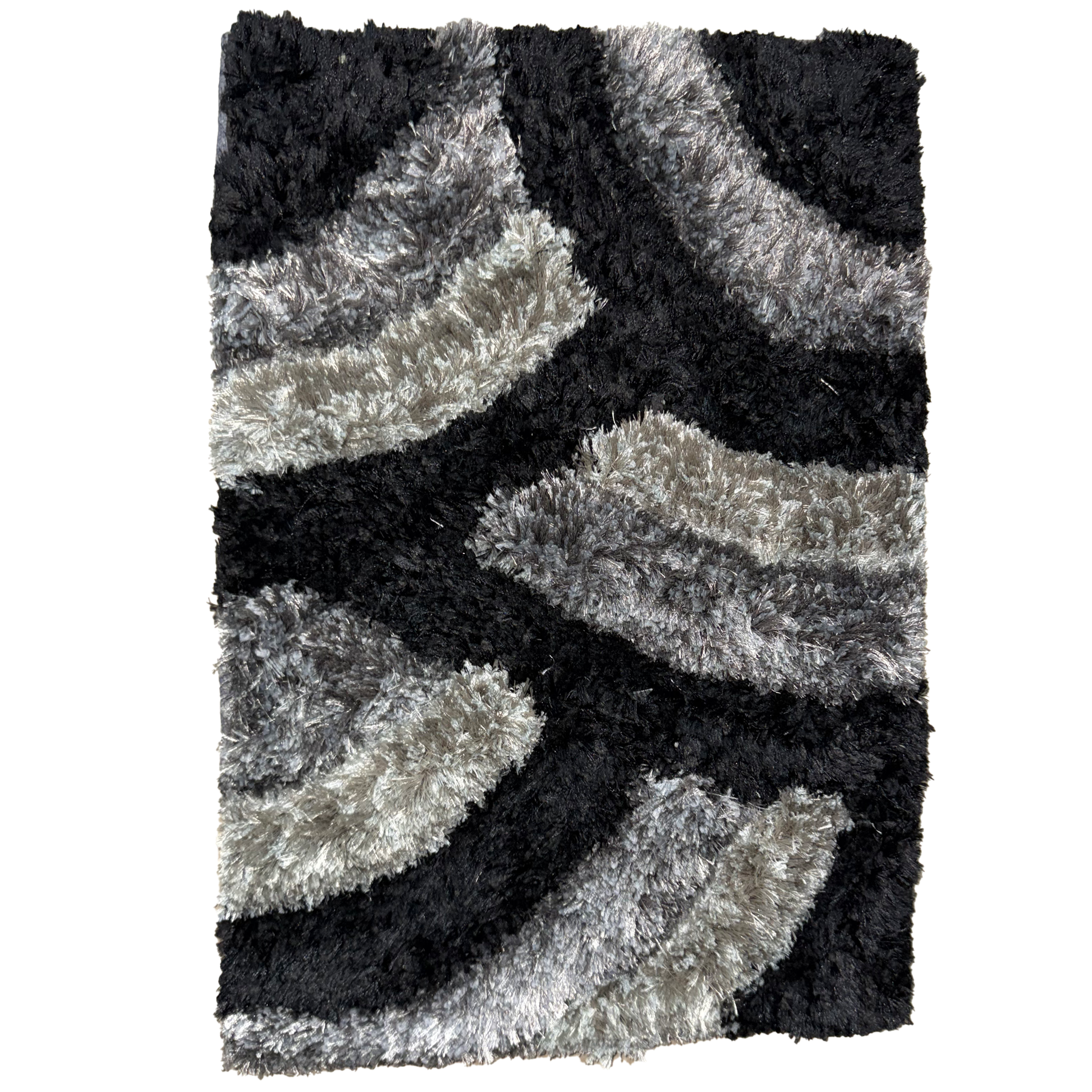 BLACK GREY SHAG RUG